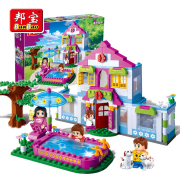 邦宝新品 媚力都市系列 益智拼装小颗粒积木女孩玩具 梦幻屋6109
