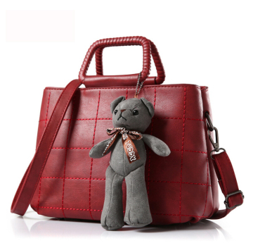 包邮韩版时尚新款小熊挂件女包手提单肩斜跨包包