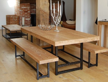 美式乡村铁艺餐桌椅组合 实木桌椅 LOFT工业创意咖啡桌 复古饭桌