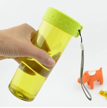创意随身杯情侣杯子 塑料带盖学生杯办公室水杯子便携提手杯防漏