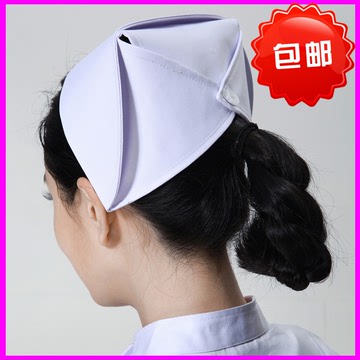 护士帽  白色包邮粉色蓝色护士帽字加厚不易变形抗菌护士服护士裤