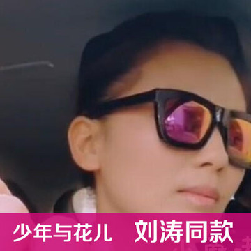 花儿与少年 刘涛同款太阳眼镜墨镜女 黑色方框反光彩片明星