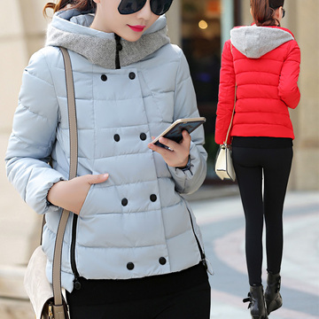 冬季小款棉服女短款2015潮修身韩版加厚羽绒棉衣连帽小棉袄子外套