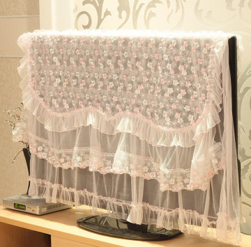 绣花 32 37 55寸液晶电视机罩 米色 粉色 防尘罩 包邮