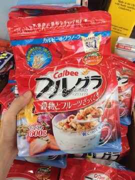 香港日本进口Calbee卡乐B营养早餐水果颗粒果仁谷物800g 冲饮麦片