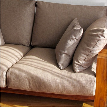 小户型日式实木客厅家具橡木沙发客厅现代简约可拆洗布艺沙发组合