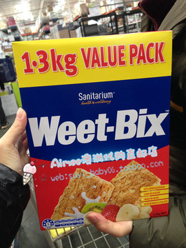 澳洲代购weetbix weet-bix即食纯麦片低脂低糖营养早餐 1.3kg