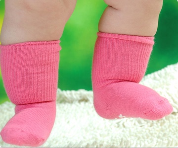 婴儿袜0-3岁 双针纯棉松口童袜