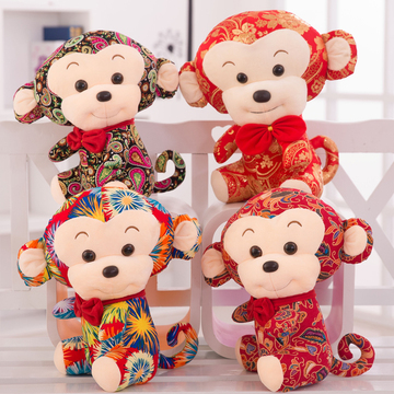 猴年吉祥物唐装猴公仔中国风民族风猴公仔新年礼品元旦礼物包邮