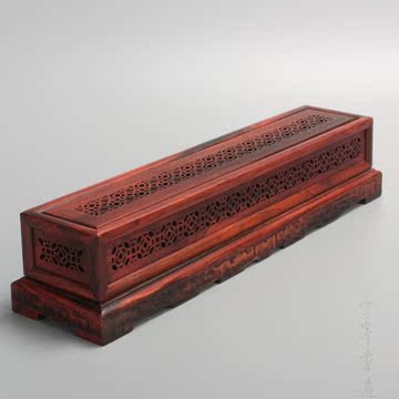 红木香炉 香盒 镂空卧式线香炉 老挝大红酸枝沉香檀香熏香炉佛具
