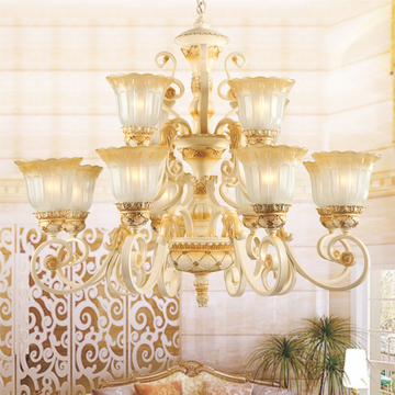 欧式吊灯 现代创意北欧客厅大厅卧室吊灯 复式楼 灯饰 0020-8+4H