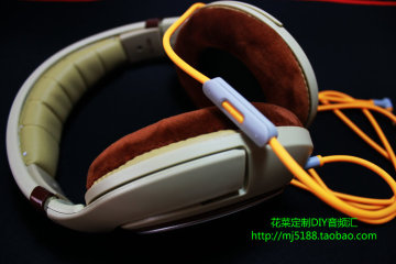 森海HD598动圈头戴式DIY定制发烧级耳机低音麦克线控送木质耳机架
