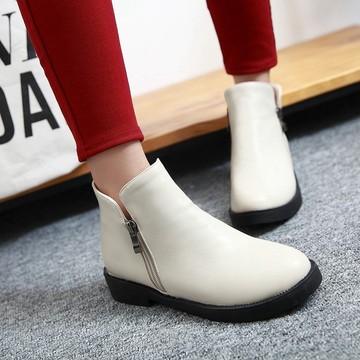 韩版潮流秋冬季2016新款短筒小白靴初高中学生女童马丁靴短靴黑色