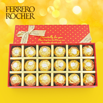 正品包邮进口费列罗榛果巧克力零食精美礼盒18粒装生日礼物情人节