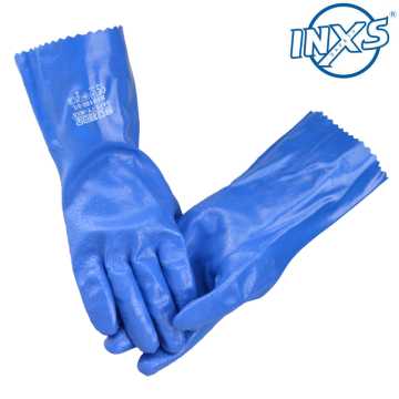 N18100丁腈浸塑 耐油 酸碱腐蚀防化工业手套颗粒防滑 棉质内衬