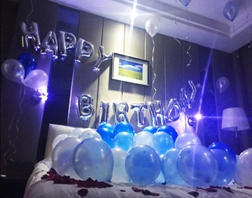 银色铝膜英文字母气球浪漫情侣爱人成人生日派对宴会套餐装饰布置