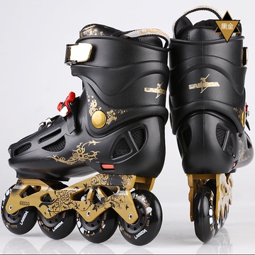 初学花式成人溜冰鞋男女旱冰轮滑鞋单排直排轮开火x6滑冰鞋套装