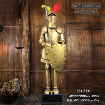B1701欧洲中世纪盔甲/西洋工艺雕塑/西餐厅酒吧门口工艺铁人摆设