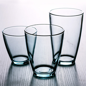 进口波米欧利无铅玻璃杯透明水杯梦幻蓝色玻璃杯子 彩色耐热茶杯