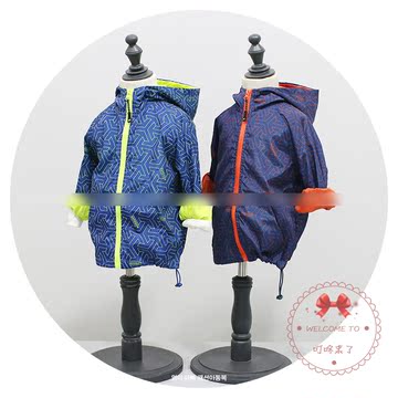 2015秋新款  几何图形印花男童冲锋衣 男童外套夹克