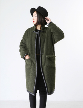 2016秋冬新款韩版宽松加厚羊羔毛大衣中长款拼接皮显瘦大码外套女