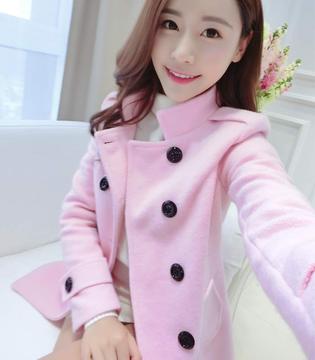 女装B类-运费模板-2015秋冬季新款韩版中长款小香风毛呢外套