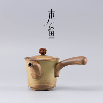 日式柴烧手工煮茶壶窑变陶瓷粗陶功夫茶茶具温茶炉套装不锈钢过滤