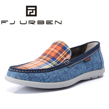 FJ.URBEN新款简约舒适帆布男鞋潮鞋透气懒人鞋板鞋牛仔布鞋正品
