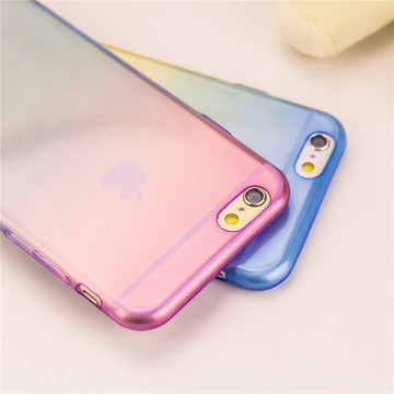 iPhone6手机壳 苹果6手机套超薄硅胶6 plus保护套彩虹渐变软壳