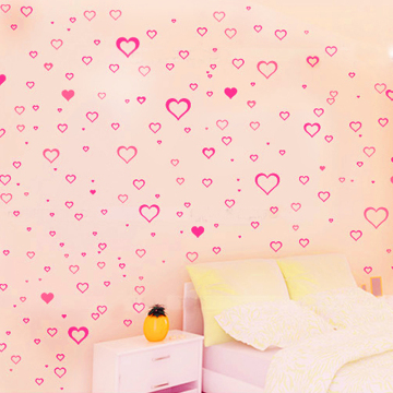 191颗爱心贴画墙贴纸卧室温馨浪漫房间床头墙上背景墙壁画装饰品