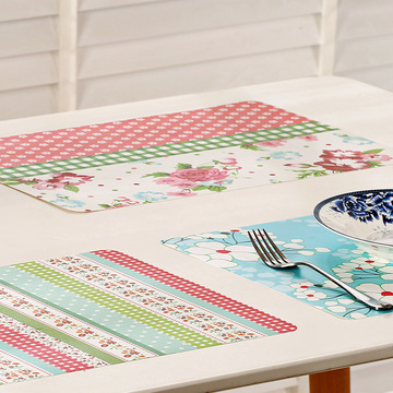 韩版印花餐垫 糖果色时尚印花餐桌垫 可水洗反复使用垫板批发52g