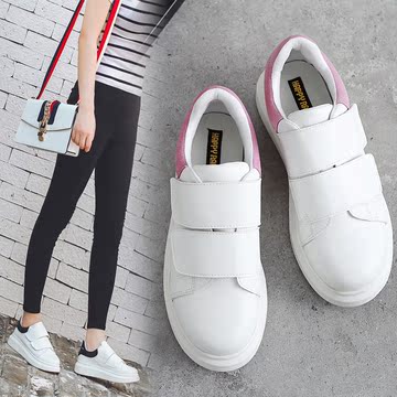 韩国ulzzang经典韩版魔术贴女夏学生休闲秋季运动小白色板鞋