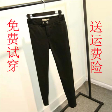 PA22小蜜蜂-韩国夏秋女显瘦超弹力魔术裤中腰黑色铅笔长裤jy73 X
