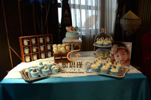 蜜思瑾手工烘焙机器猫百岁周岁派对生日甜品桌甜品台天津定金连接