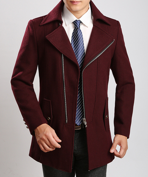 2015秋季新款男装中年男士翻领羊毛呢夹克爸爸装休闲上衣外套