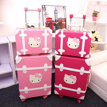 韩国凯蒂猫儿童拉杆箱万向轮小旅行箱kt猫行李箱子母箱12寸20寸22