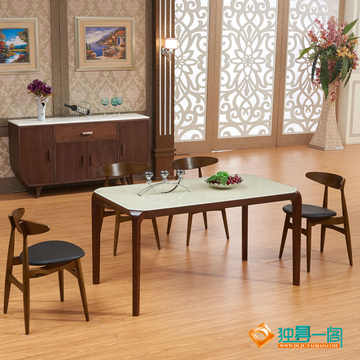 北欧餐桌 实木餐桌椅组合钢化玻璃餐桌组合简约小户型餐桌