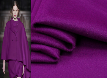 欧美大牌高贵紫色双面单色羊绒大衣布料 新款大衣西装布料面料