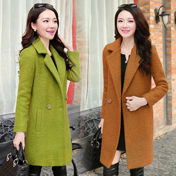 秋冬装新款女装羊毛呢大衣女中长款修身韩版显瘦冬季加厚毛呢外套