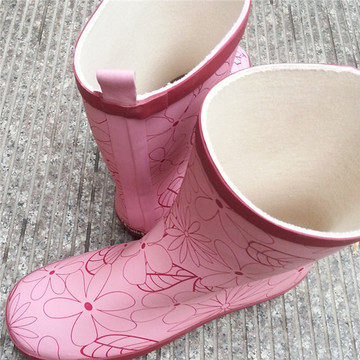 新款 原厂正品 环保少女 橡胶雨鞋 中筒卡通涂鸦雨鞋雨靴水鞋