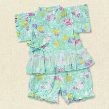 日本代购 西松屋童装 宝宝儿童夏季短袖日式系带和服套装浴衣甚平