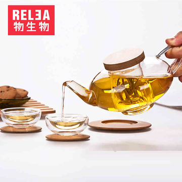 物生物 耐热玻璃泡茶壶花茶壶 玻璃透明过滤茶具套装 森系灯笼壶