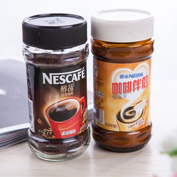 雀巢醇品咖啡50g+雀巢咖啡伴侣100g组合瓶装无糖纯黑咖啡速溶咖啡