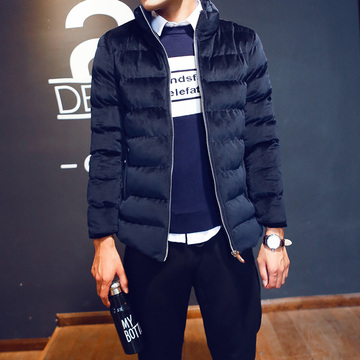 2015冬装大码金丝绒棉衣男士韩版短款立领外套潮青年加厚保暖棉服