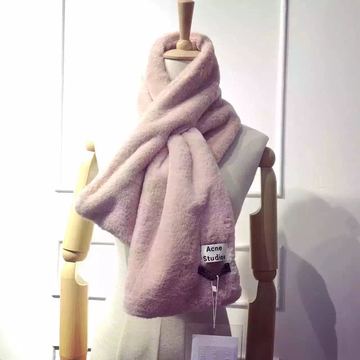 【八月包铺】韩国爆款冬季羊绒长绒围巾 可爱暖和款