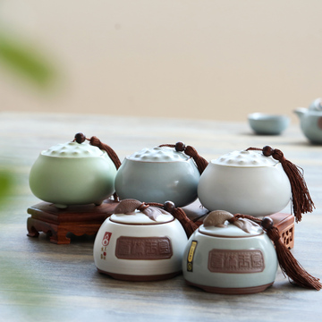 创意礼品陶瓷茶叶罐定制活动礼品陶瓷密封储藏罐公司礼品加印LOGO