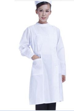 白色粉色护士服医师服秋冬装长袖立领侧开美容服白大褂医生服