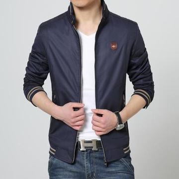 2015秋季新款男士夹克韩版修身上衣休闲夹克男外套立领夹克衫