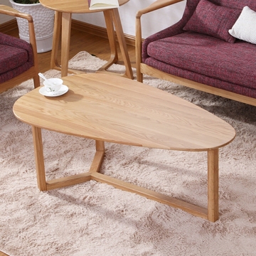 森格家居北欧客厅实木家具白橡木创意小户型简约茶几组装桌子特价