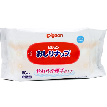 日本原装Pigoen贝亲99纯水清爽型厚手婴儿湿巾(80枚)无香料无酒精